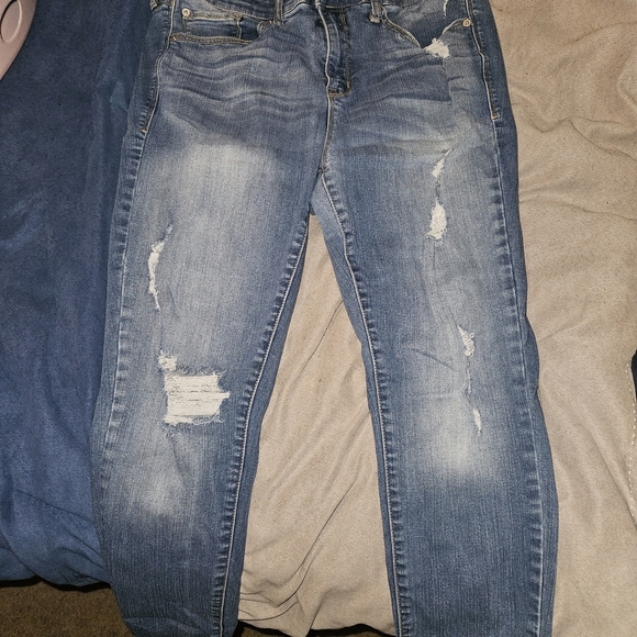 torrid Denim - Torrid Classic Blue Ripped Skinny Jeans